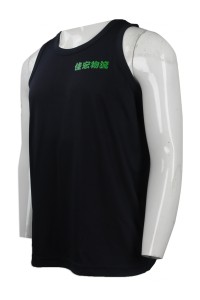 VT176 來樣訂造背心T恤 網上下單背心T恤 自製logo款背心T恤  物流公司行業制服 吸濕排汗 T恤生產商    黑色